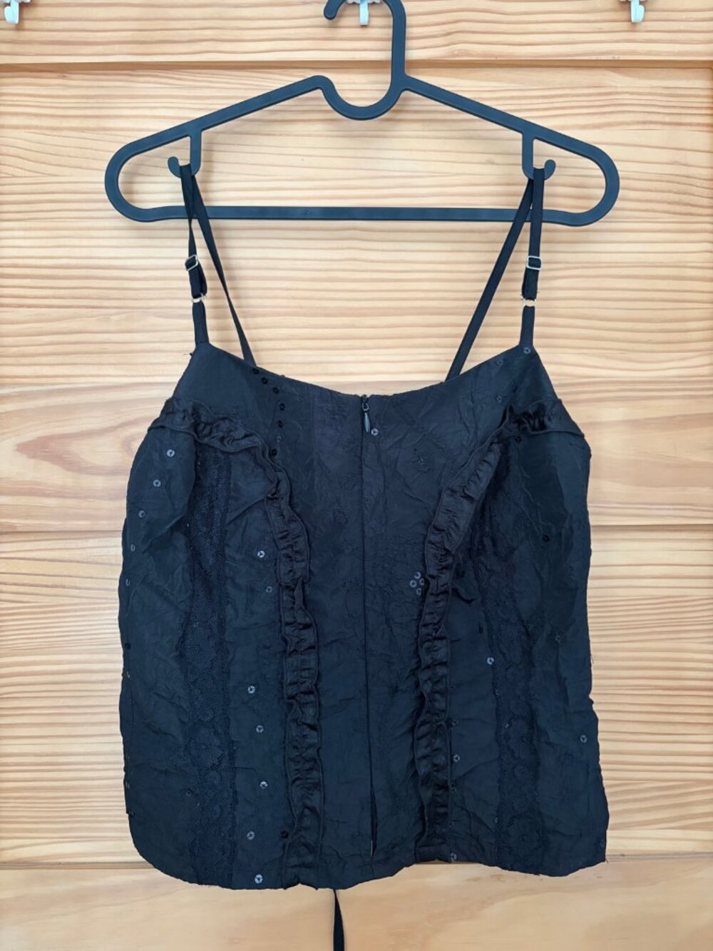Top noir lacé style corset / Black Lace-Up Corset Top – S